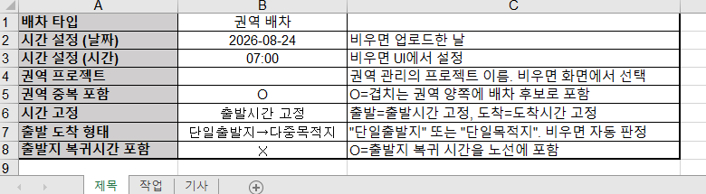 제목 시트 — 값을 채우면 업로드할 때 화면 옵션이 자동으로 설정됩니다